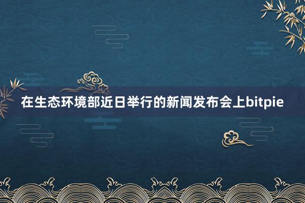 在生态环境部近日举行的新闻发布会上bitpie