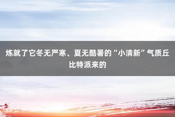 炼就了它冬无严寒、夏无酷暑的“小清新”气质丘比特派来的