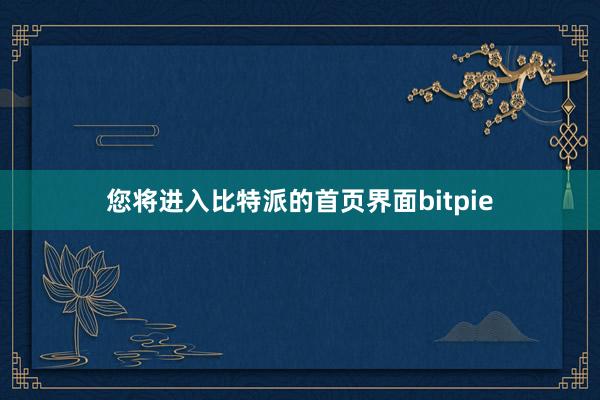 您将进入比特派的首页界面bitpie