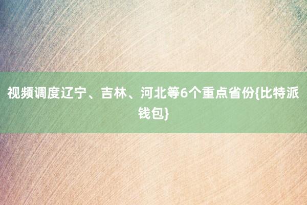 视频调度辽宁、吉林、河北等6个重点省份{比特派钱包}