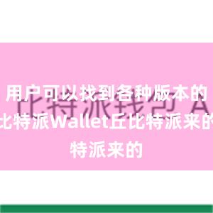 用户可以找到各种版本的比特派Wallet丘比特派来的